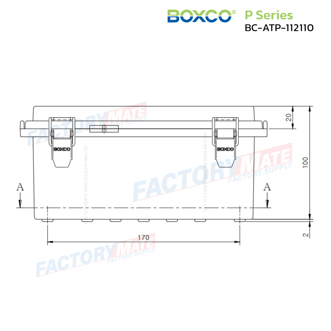 112110 BC-ATP-112110 Boxco P-series, Clear Cover กล่องพลาสติกฝาใสกันน้ำแบบล็อคได้