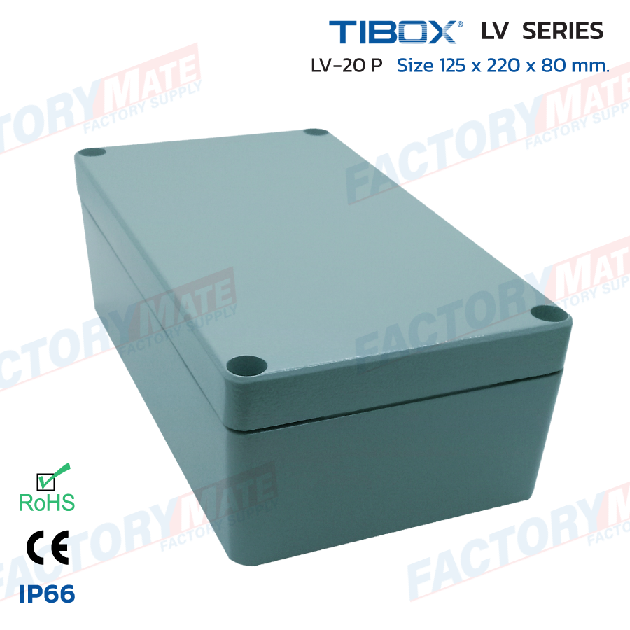 Block Box Protection Tibox LV-20P กล่องเทอร์มินอลอลูมิเนียมกันน้ำIP66, Aluminium Terminal ...