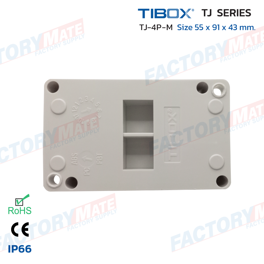 TIBOX TJ-4P-M กล่องเทอร์มินอลพลาสติกกันน้ำIP66, Plastic Terminal Block Box
