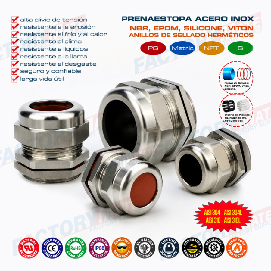 304, 316, 316L Stainless Steel Temperature Resistant IP68