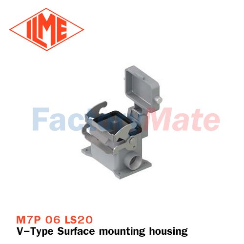 ILME M7P 06 LS20 Surface mounting housing, V-TYPE series, with 1 lever, M20 cable entry, size "44.27", with metal cover