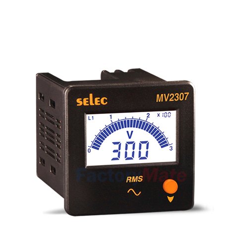 Digital Voltmeters  3Ø, Selector Switch for page selection, Size : 72 x 72mm : MV2307