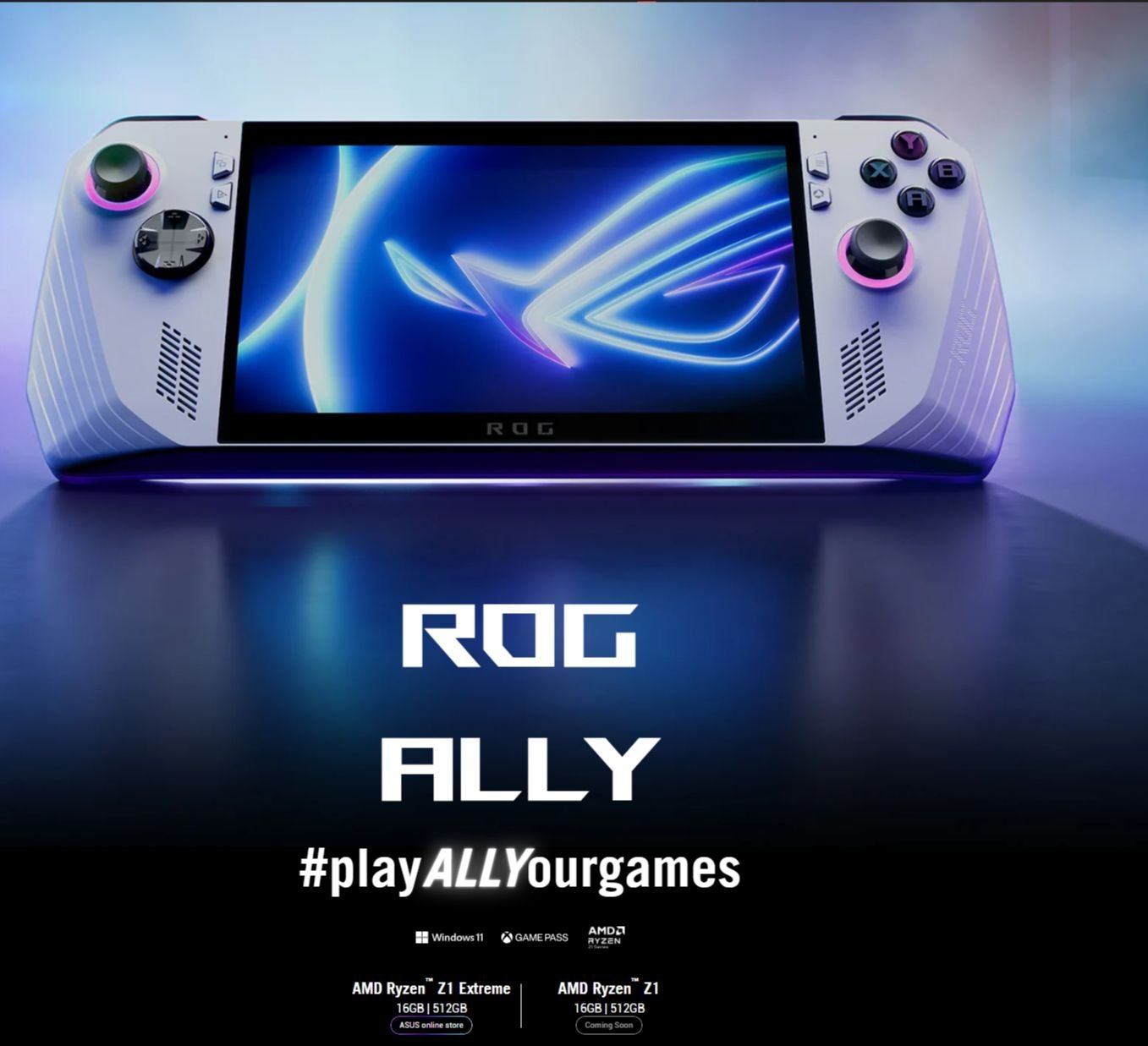 ROG Ally Gaming Handheld - Windows 11, Ryzen Z1 Extreme Processor, 512GB,  1080p 120Hz display RC71L-NH001W