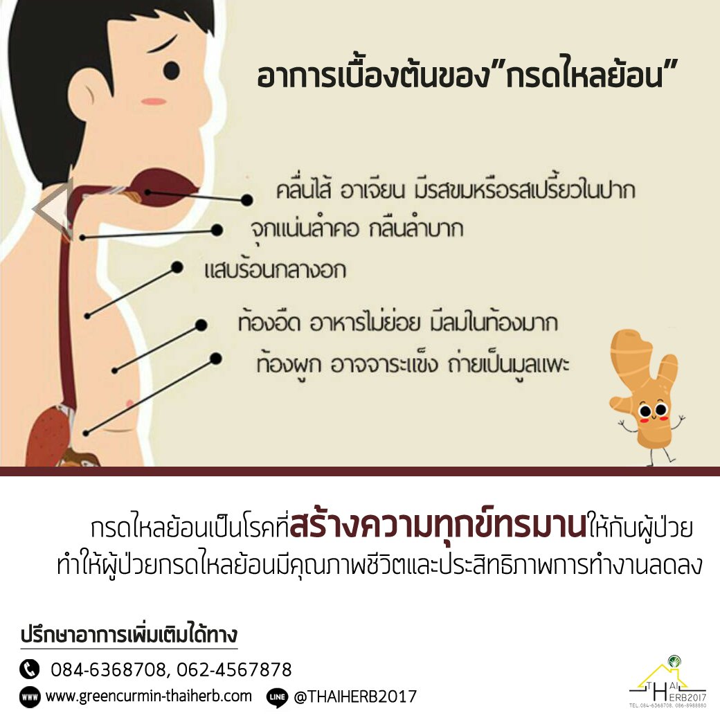 กรดไหลย้อน อันตรายไหม? - Greencurmin-Thaiherb