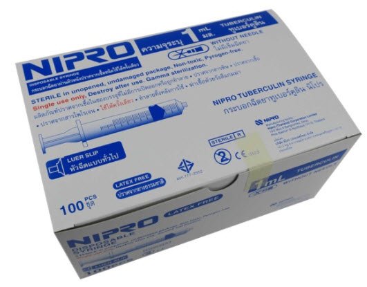 Nipro Syringe ไซริงค์นิโปร ขนาด 1 ซีซี หัวธรรมดา