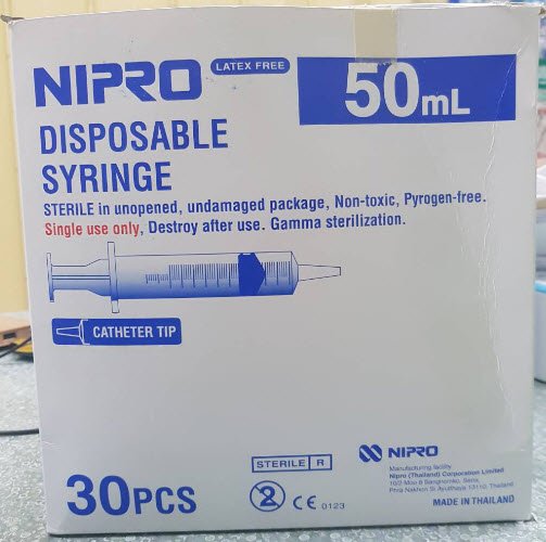 Nipro Syringe ไซริงค์นิโปร ขนาด 50 ซีซี ใช้ต่อ Catheter