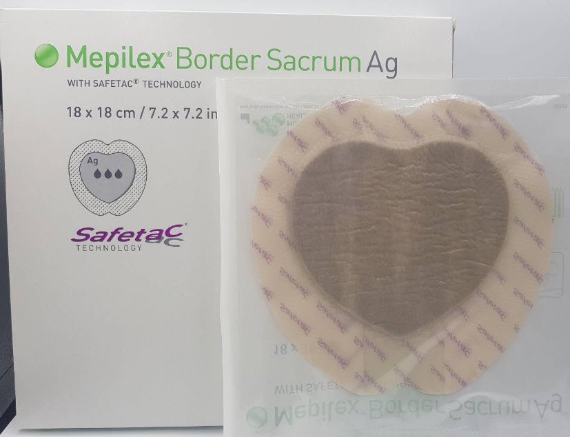 Mepilex Border Sacrum Ag 18x18 cm (1 แผ่น)