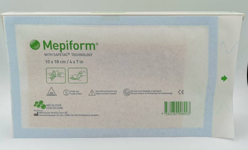 Mepiform Silicone Gel Sheet 10x18 cm แผ่นซิลิโคนลดรอยแผลเป็นขนาดใหญ่