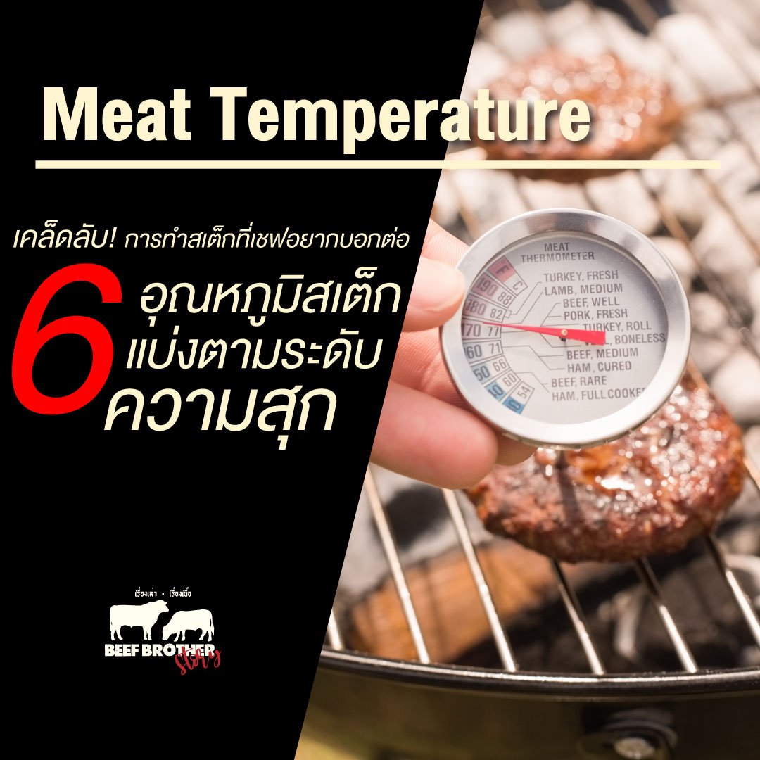 6 อุณหภูมิสเต็ก แบ่งตามระดับความสุก 6 อุณหภูมิสเต็ก แบ่งตามระดับความสุก