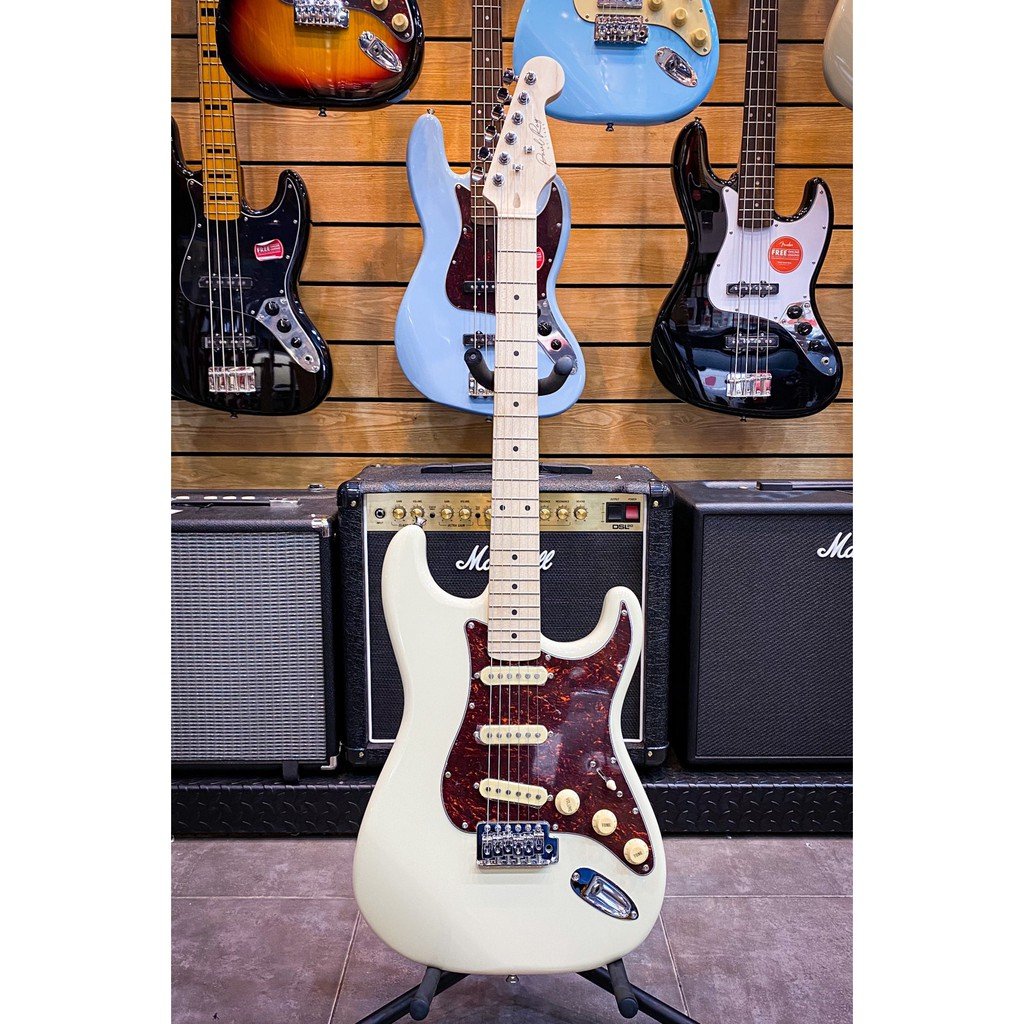 Paul Ray Guitars - PST-1M OWH - Strat, Olympic White, Maple, SSS