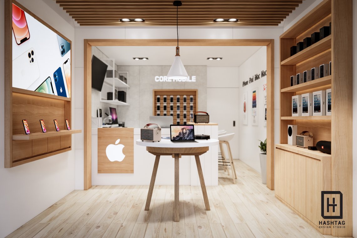 งานออกแบบร้านซ่อมมือถือ ออกแบบร้านขายโทรศัพท์ Core Mobile  l บริการออกแบบ ผลิต และติดตั้งครบวงจร