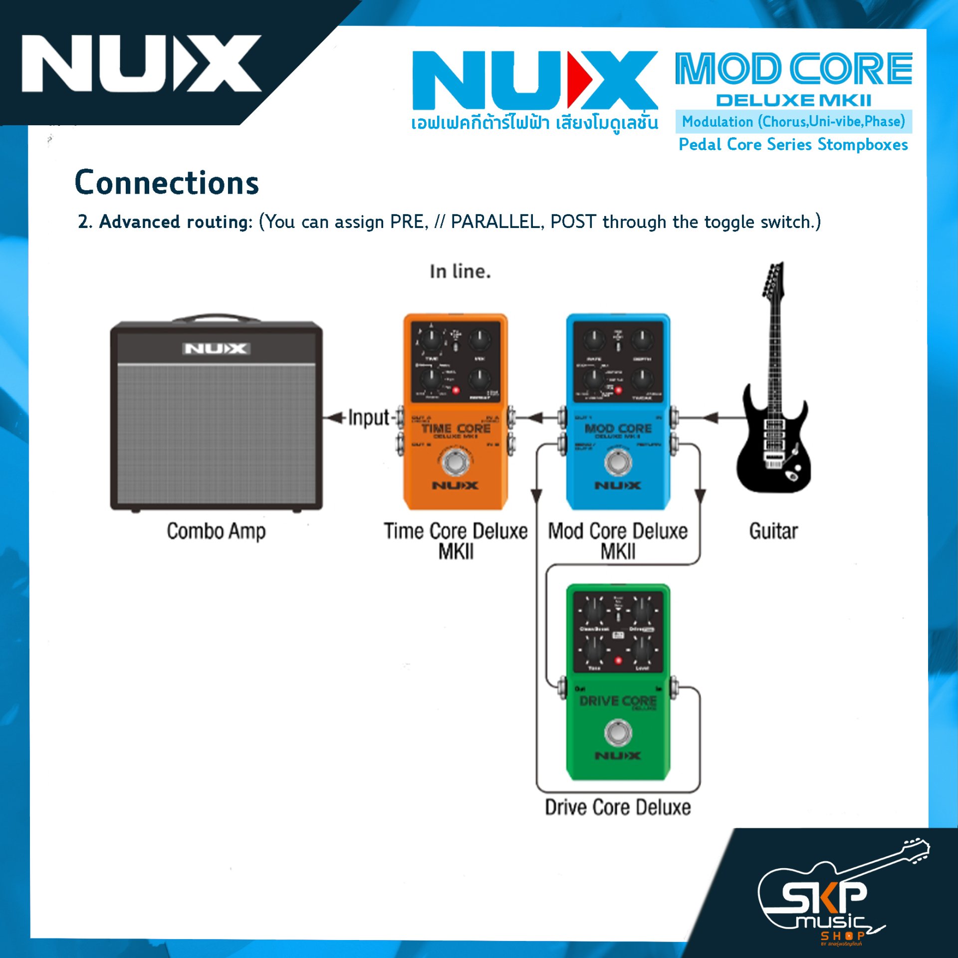 NUX Mod Core Deluxe MKII Modulation (Chorus,Uni-vibe,Phase) Pedal