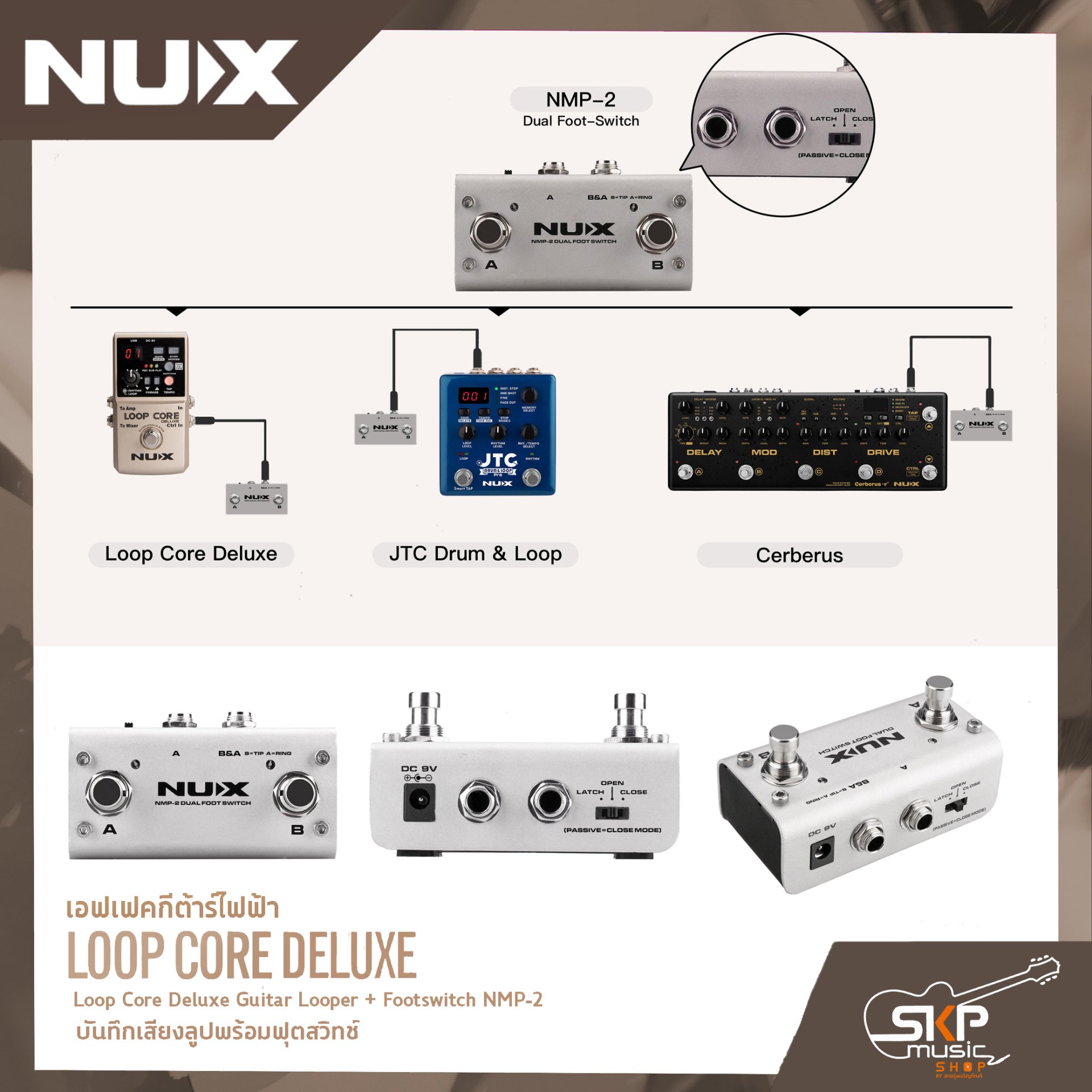 ギター NUX Loop Core Deluxe NUX Loop Core Deluxe Guitar Looper 8 hours Loop Time,24-bit Audio
