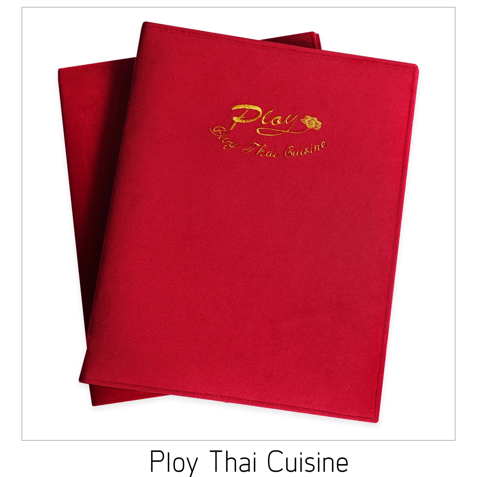 ปกเมนูสปาผ้ากันน้ำปักโลโก้