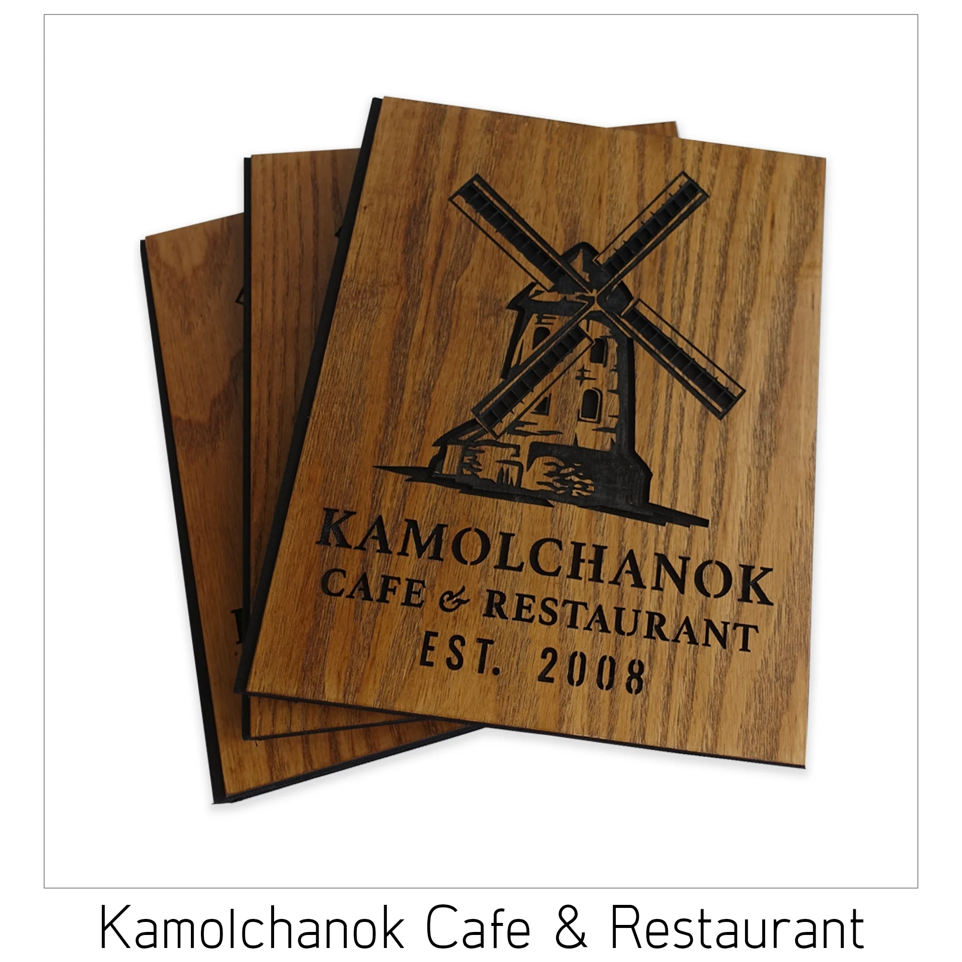 ปกเมนูไม้ร้านกาแฟKamolchanok