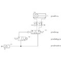 Air Cylinder Double Acting ทำงานแบบ ไปด้วยสวิทช์ปุ่มกด กลับด้วย main valve