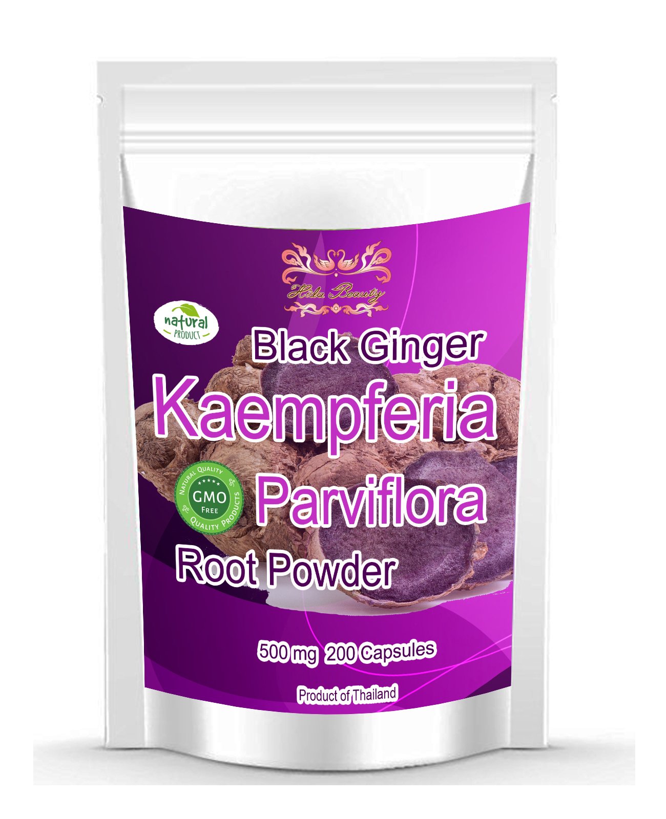 Kaempferria Parviflora Root Powder Capsules Black Ginger (200 Capsules)