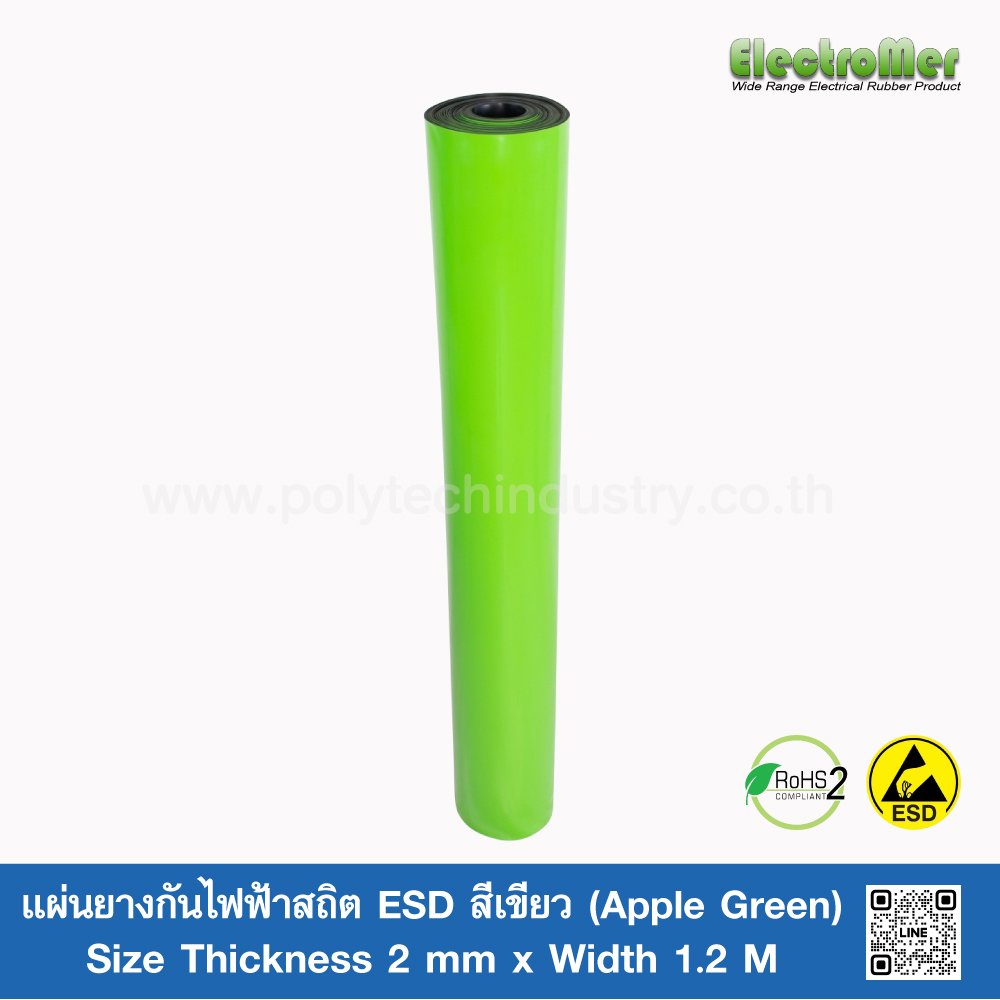 Apple Green AntiStatic Rubber Sheet 2 mm polytechindustry