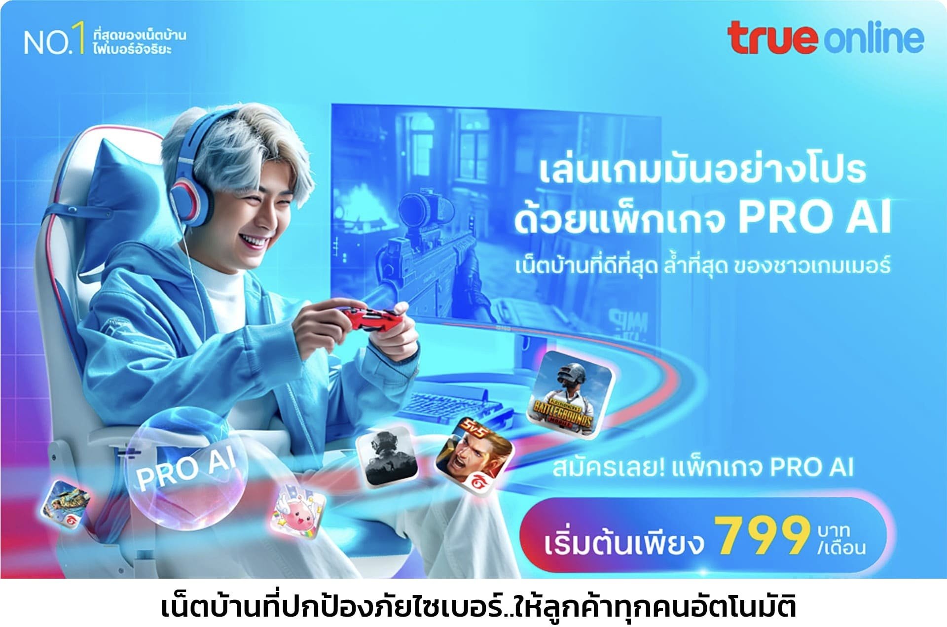 โปรเน็ตบ้านทรู AI กล่องเราเตอร์ไวไฟ 2 ตัว