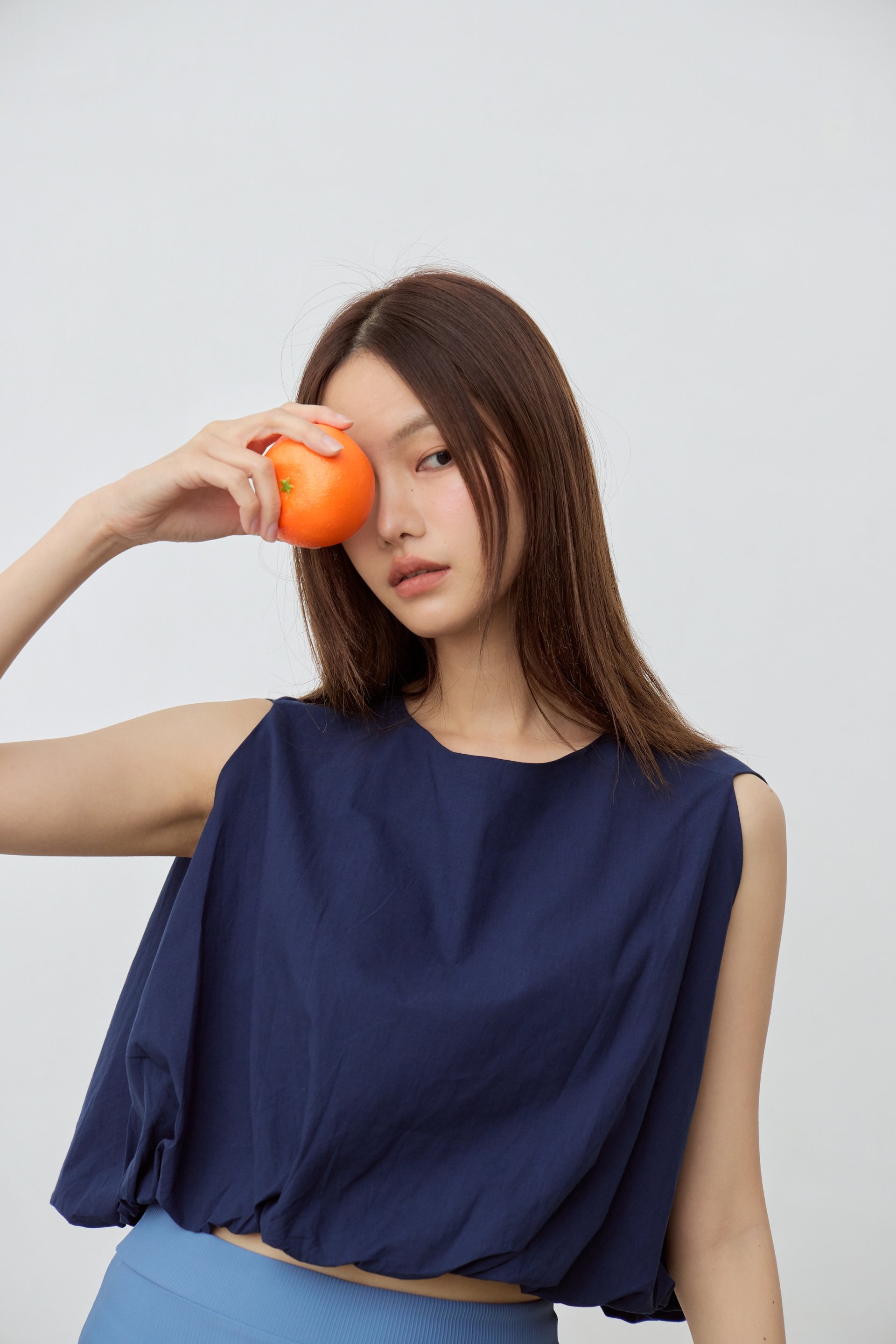 Balloon Hem Pumpkin Top. Cotton-mixed, free-sized beach top