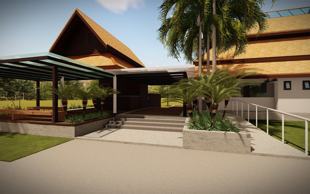 ออกแบบเขียนแบบและก่อสร้าง อาคารสไตล์ล้านนา เชียงใหม่ พัทยา ชลบุรี Landscape Architecture Design 