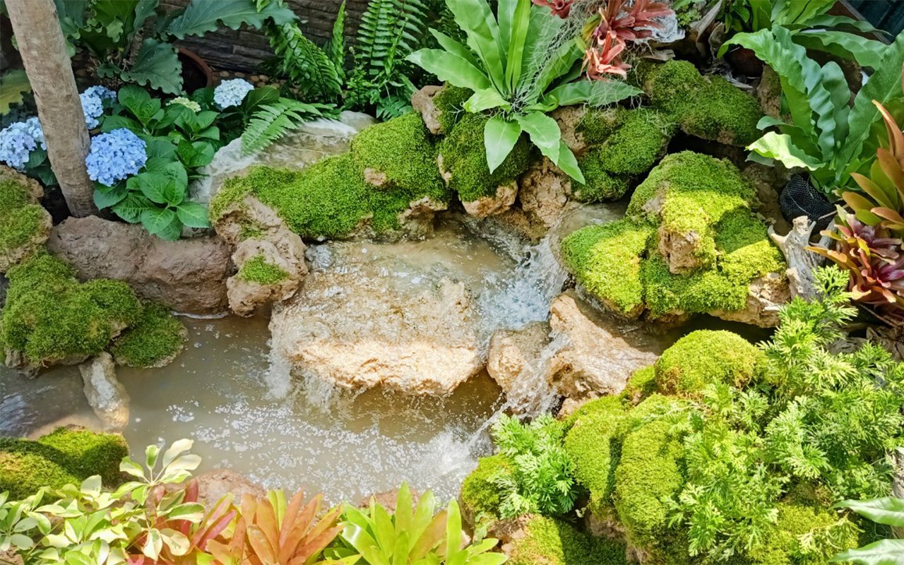 รับออกแบบ จัดสวน น้ำตก หินฟองน้ำ landscape design