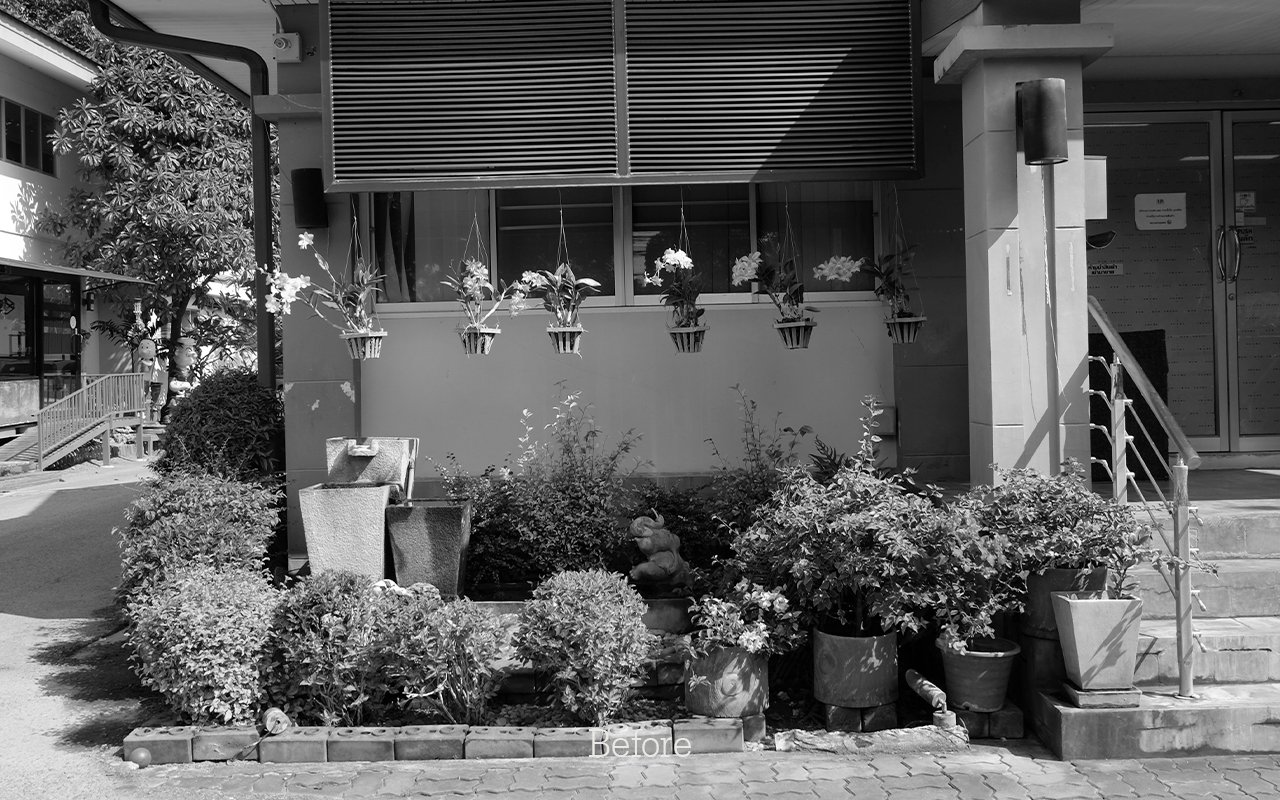 สวนหน้าบ้าน น้ำตกหินเทียม รับจัดสวน เชียงใหม่ พัทยา ชลบุรี landscape design