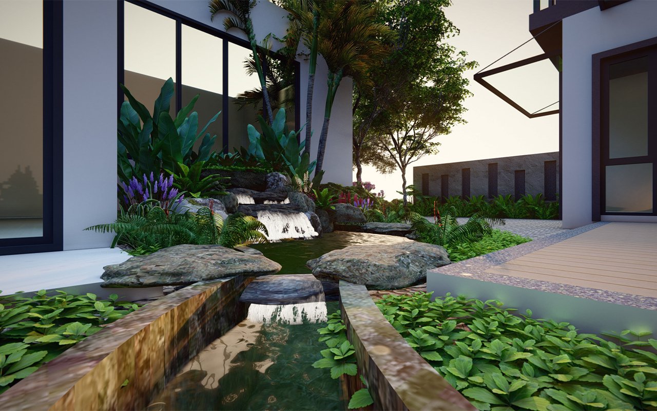 รับออกแบบ จัดสวน น้ำตก หินเทียม landscape design