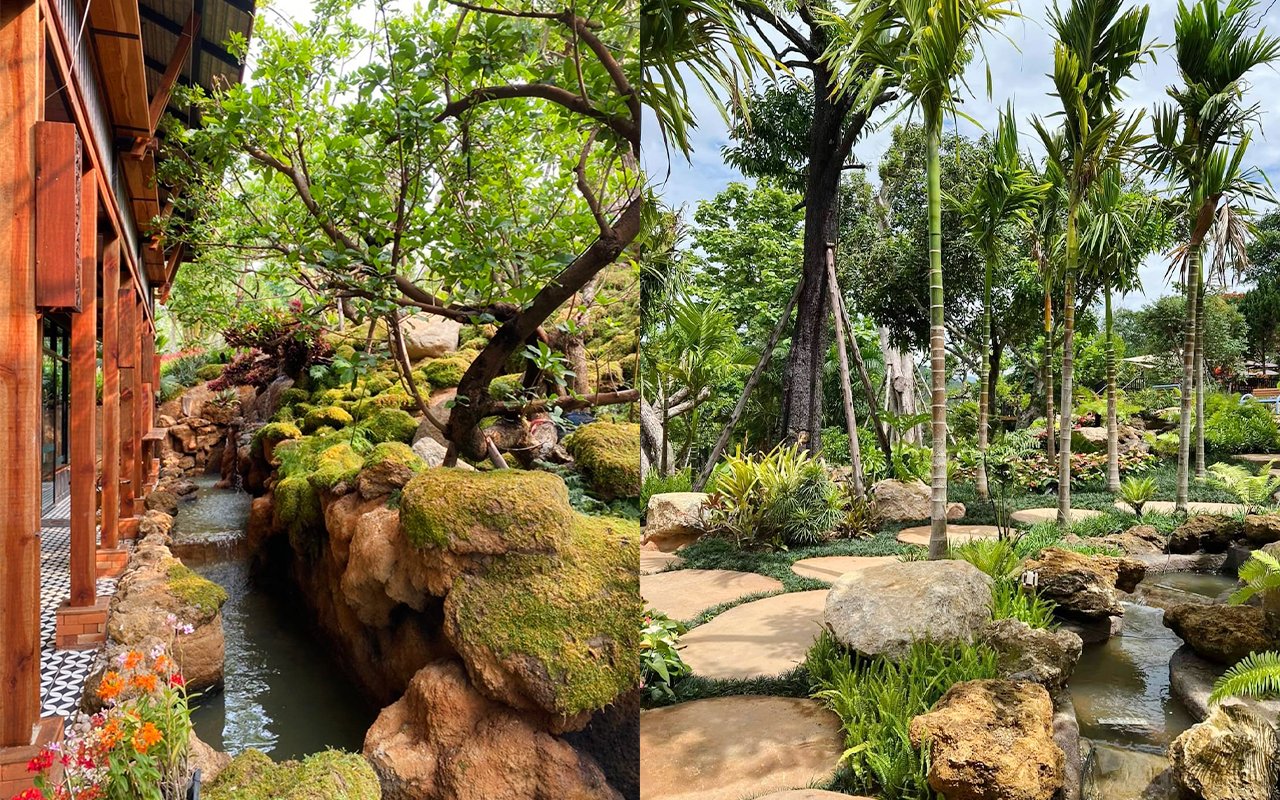 รับจัดสวน เชียงใหม่ พัทยา ชลบุรี น้ำตกหินเทียม หินมอส landscape design