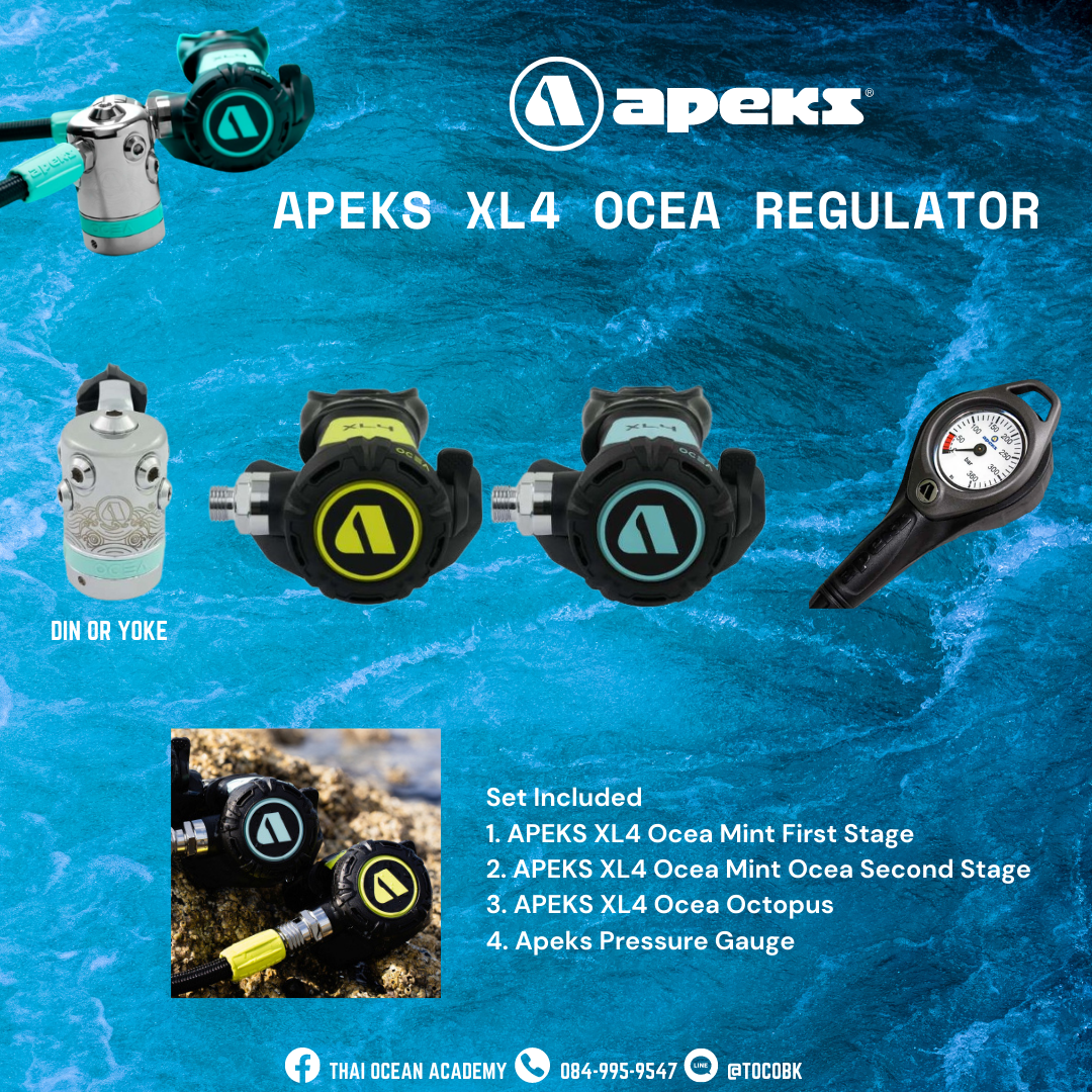 Apeks XL4 Ocea Regulator Set (Mint)