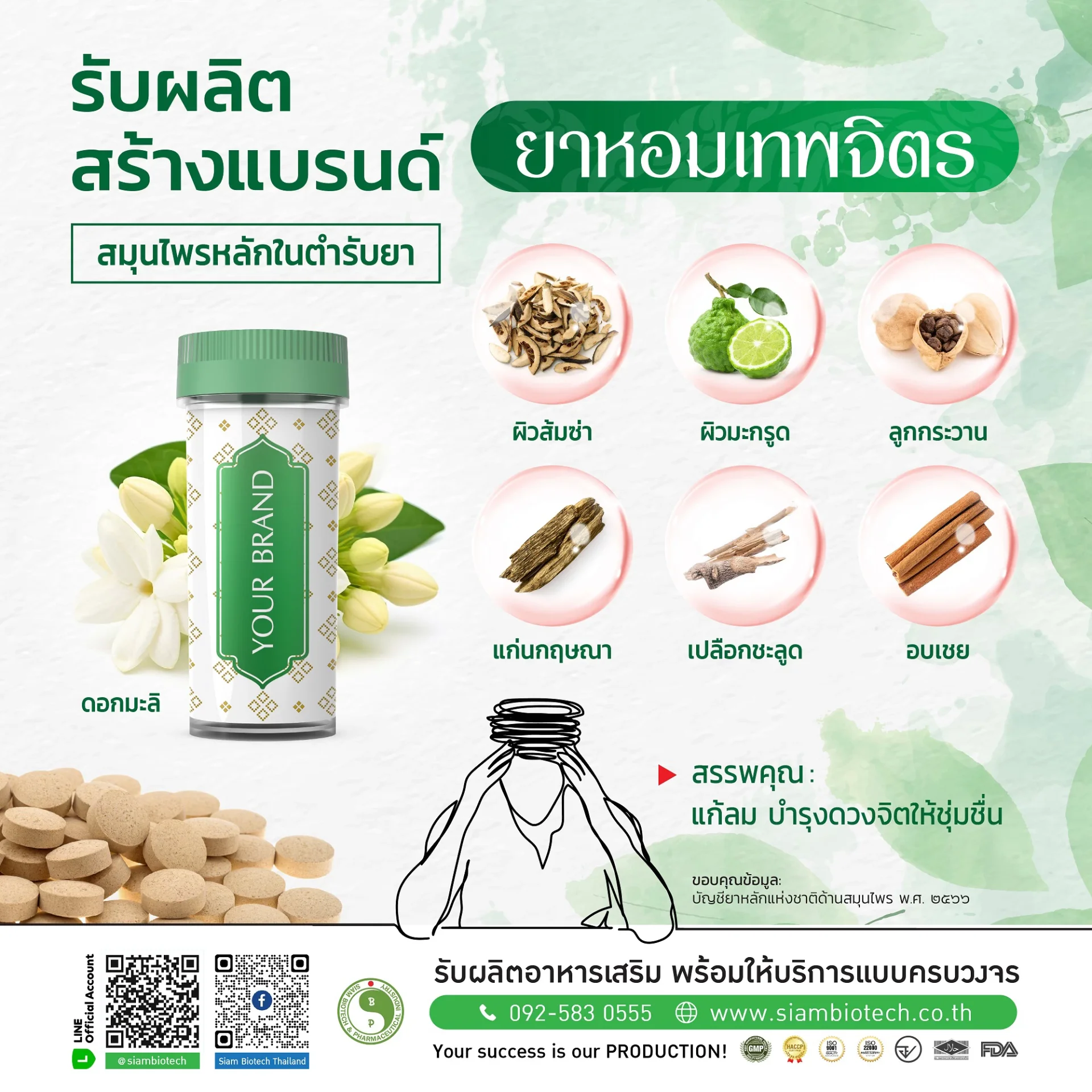 รับผลิตยาหอมเทพจิตรร_Siam Biotech โรงงานรับผลิตอาหารเสริมและยาแผนไทย แบบครบวงจร รับผลิตยาหอมเทพจิตรร_Siam Biotech โรงงานรับผลิตอาหารเสริมและยาแผนไทย แบบครบวงจร
