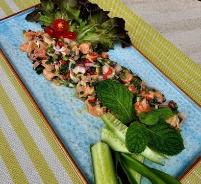 Spicy Norwegian Salmon Herbal Salad