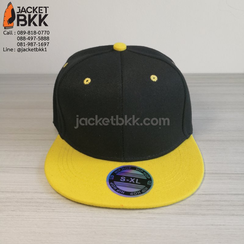 หมวกฮิปฮอป สีดำเหลือง
