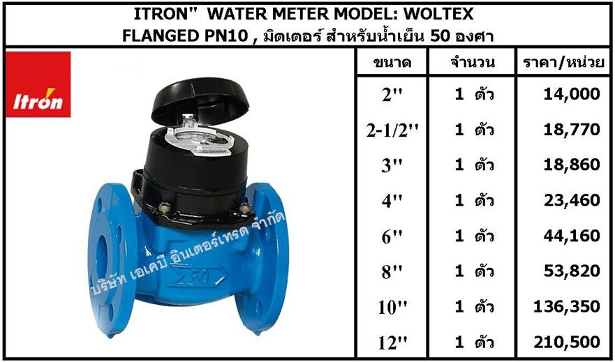 ITRON''  WATER METER MODEL: WOLTEX    **มีสินค้า