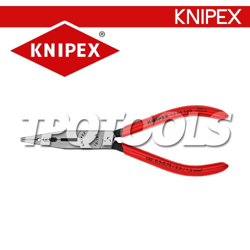 KN1301160 คีมปากแหลมและตัดสายไฟ160มม.ด้ามหุ้มพลาสติก "KNIPEX