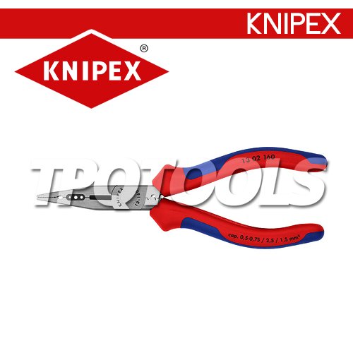 KN1302160 คีมปากแหลมและตัดสายไฟ160มม.ด้าม TWOTONE "KNIPEX"