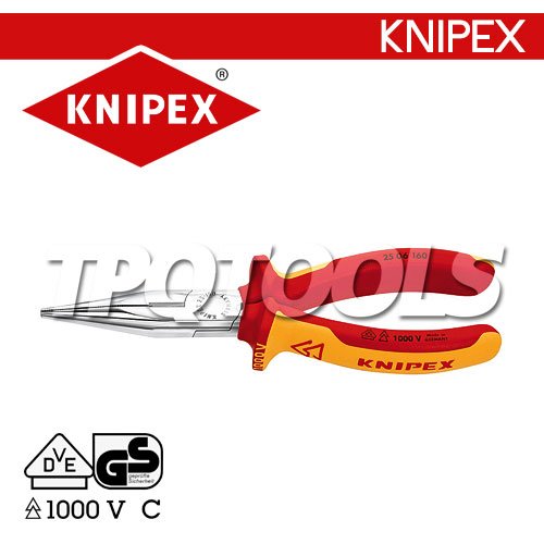 KN2506160 คีมปากแหลม 160 มม.ด้ามVDE1000V กันไฟ "KNIPEX"