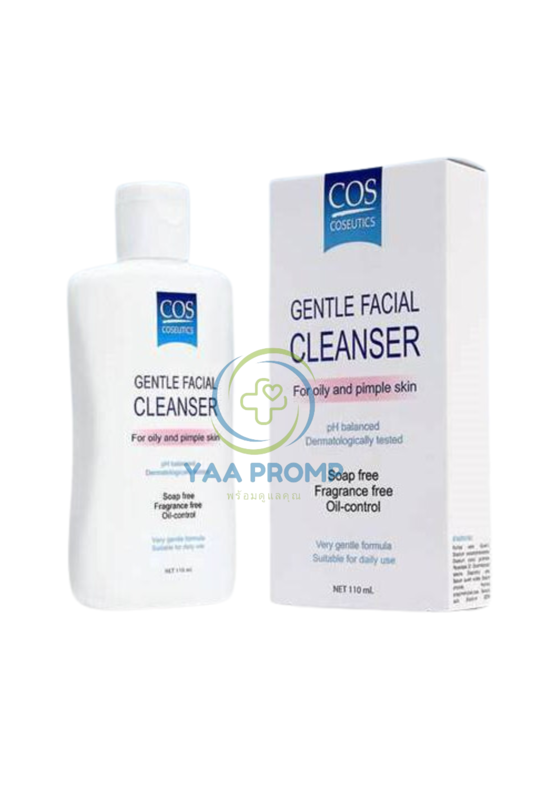 COS GENTLE FACIAL CLEANSER OILY&ACNE SKIN 110ML.ซีโอเอส คอสซูติก คลีนเซอร์ เจลล้างหน้า สำหรับผิวมัน ผิวเป็นสิว สีชมพู