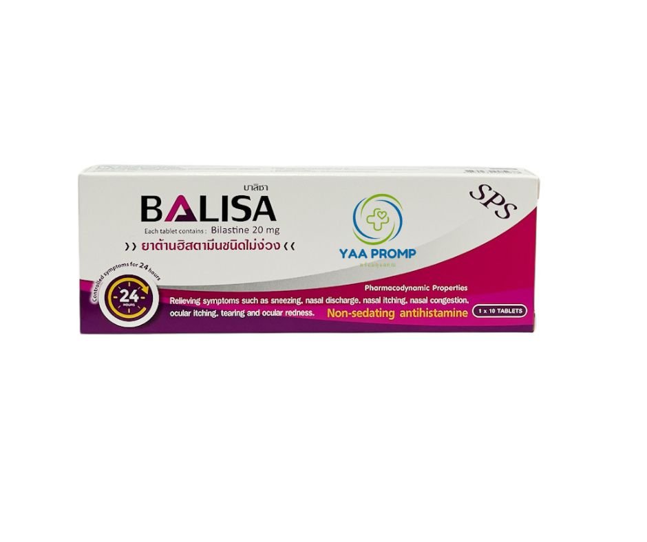 BALISA บาลิซา ยาแก้แพ้ ชนิดไม่ง่วงนอน 1กล่อง1แผง10เม็ด