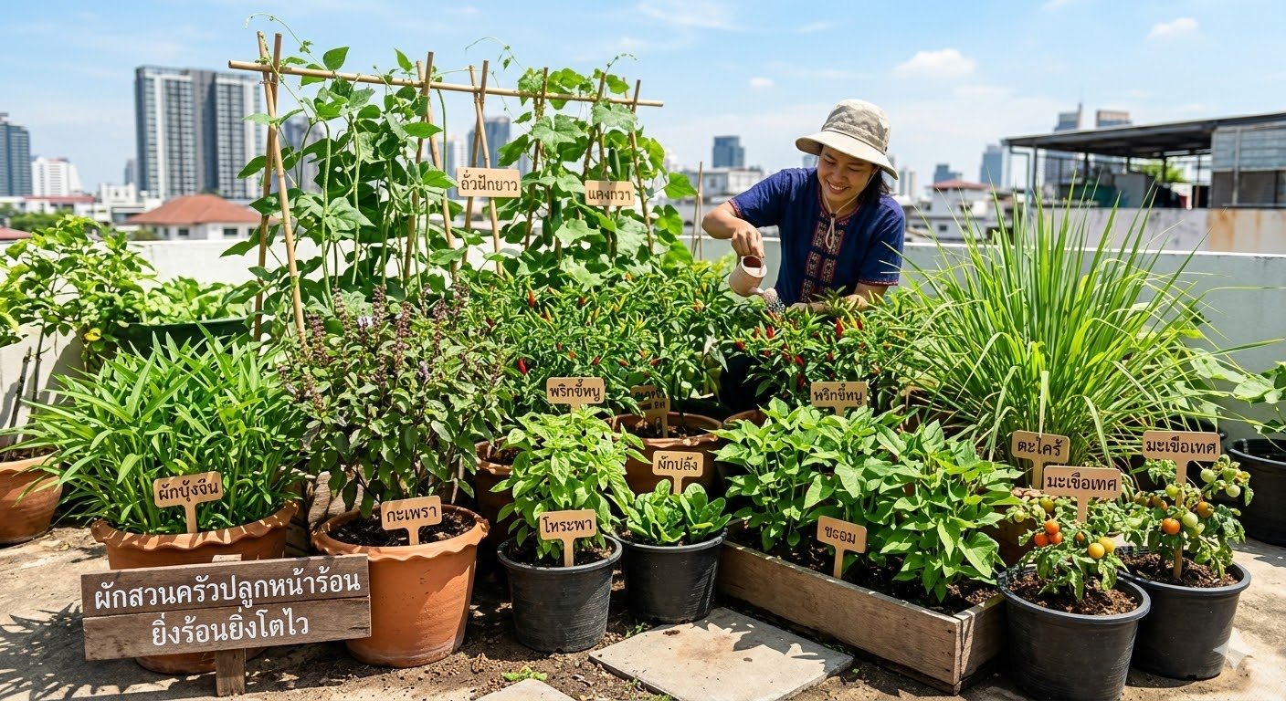 ผักสวนครัวที่ปลูกหน้าร้อนได้