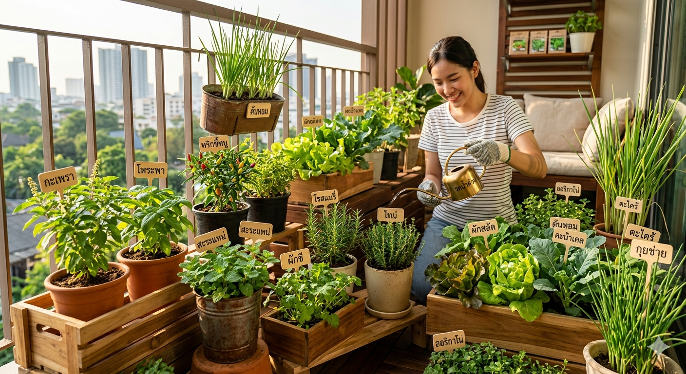 เลือกปลูกผักสวนครัว