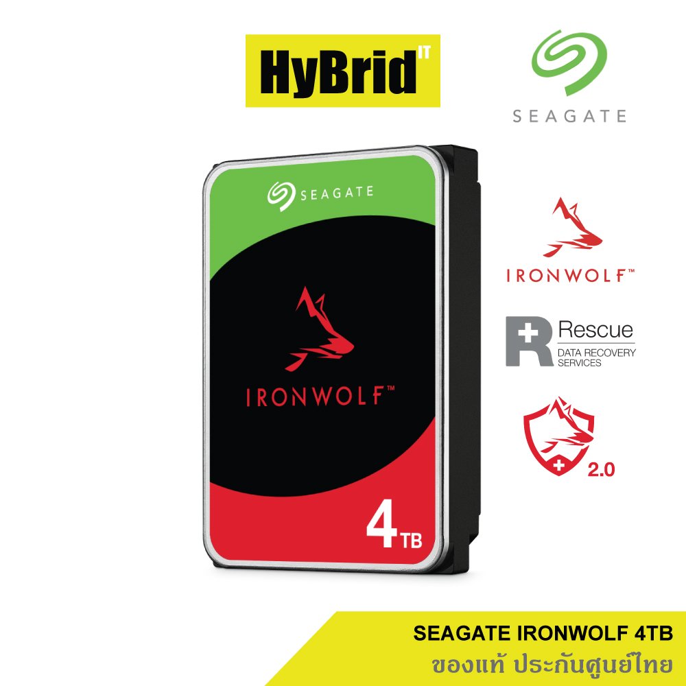 Seagate 4TB Ironwolf NAS HDD 3.5" 5900RPM C/64MB SATA 6GB/s (ST4000VN006_3Y) ประกันศูนย์ไทย