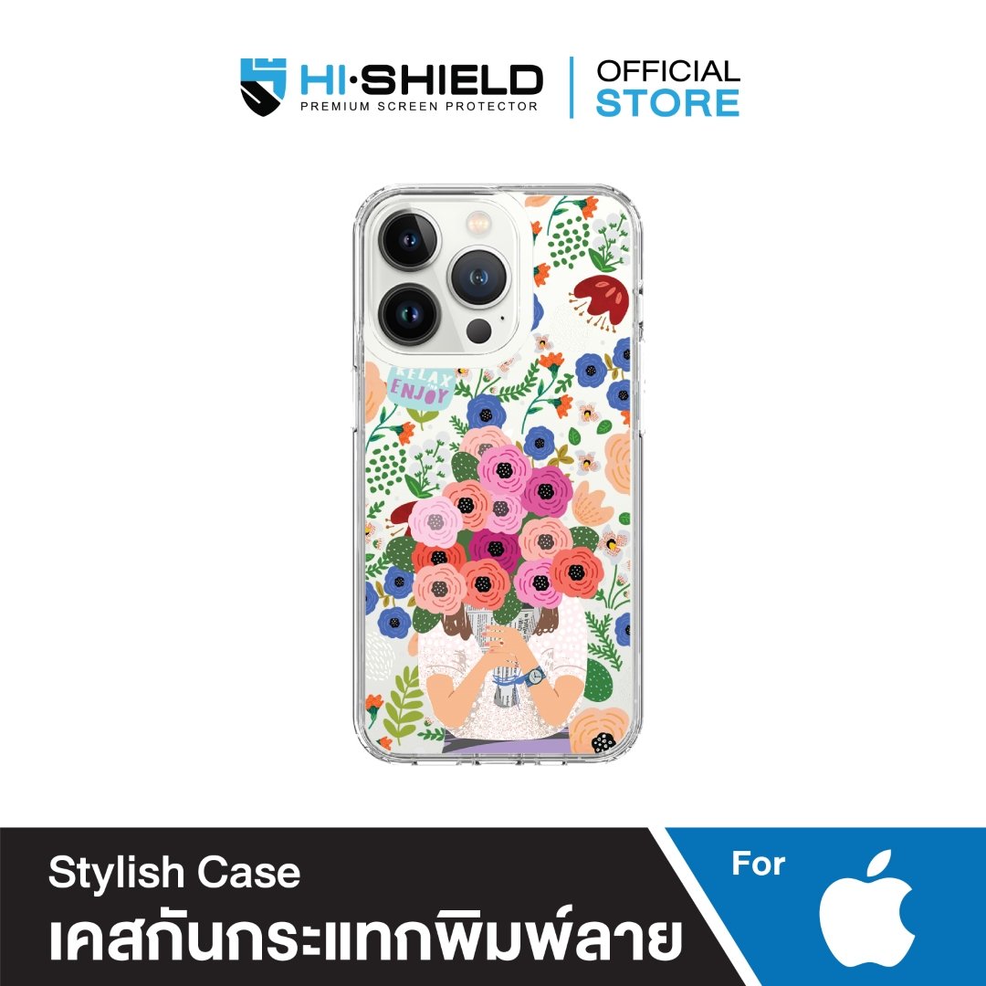 HI-SHIELD Stylish เคสใสกันกระแทก iPhone รุ่น boutique flower [เคส iPhone12][เคส iPhone 13]