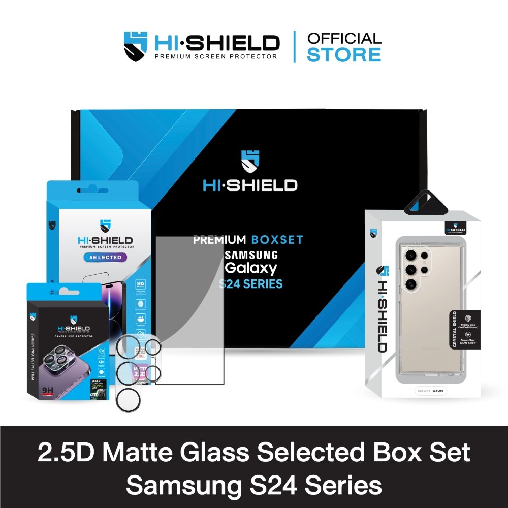 [ฟิล์มด้าน] HI-SHIELD Selected Matte Box Set SAMSUNG S24 - ฟิล์มกระจก ฟิล์มกล้อง เคส [แถมคูปองติดฟิล์มฟรี]