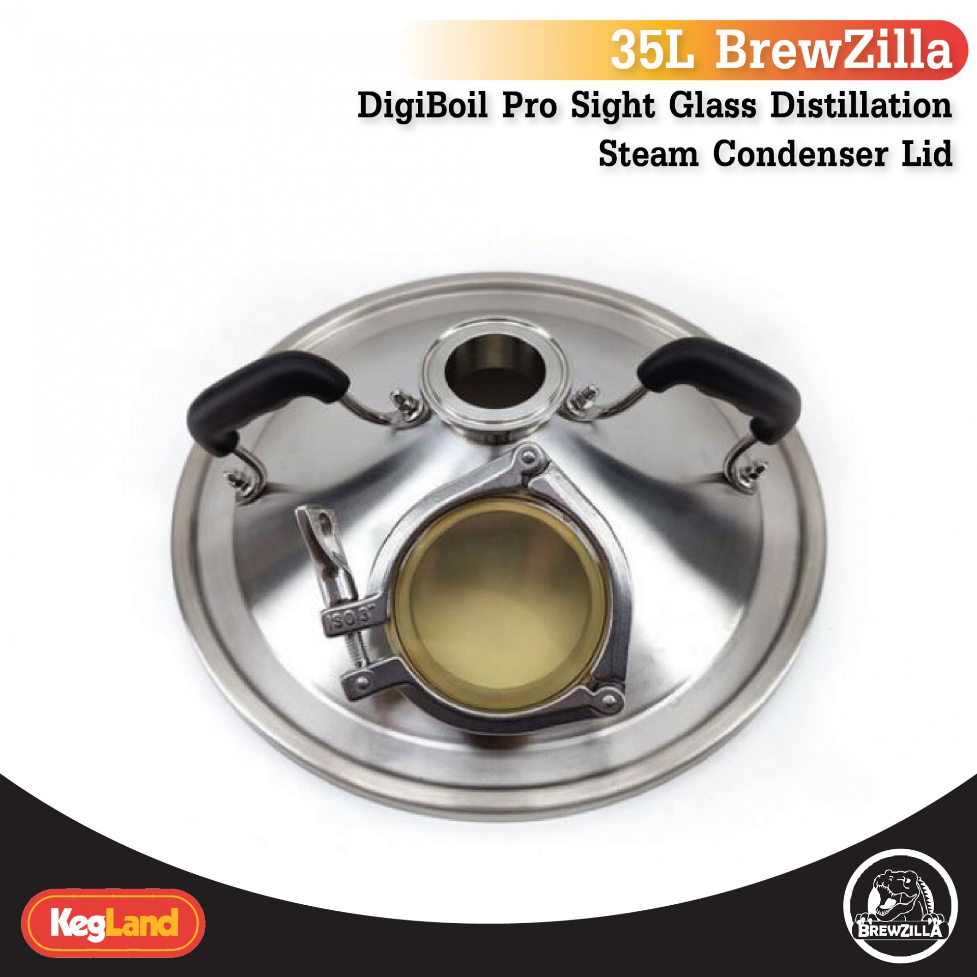 35L DigiBoil Pro Sight Glass Distillation / Steam Condenser Lid