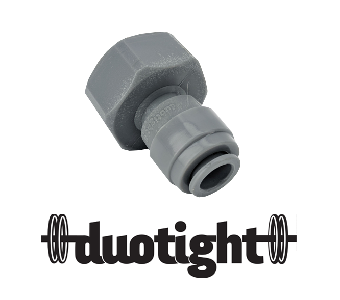 duotight - 8mm (5/16”) Female x 5/8” Female Thread (suits Keg Couplers and Tap Shanks)