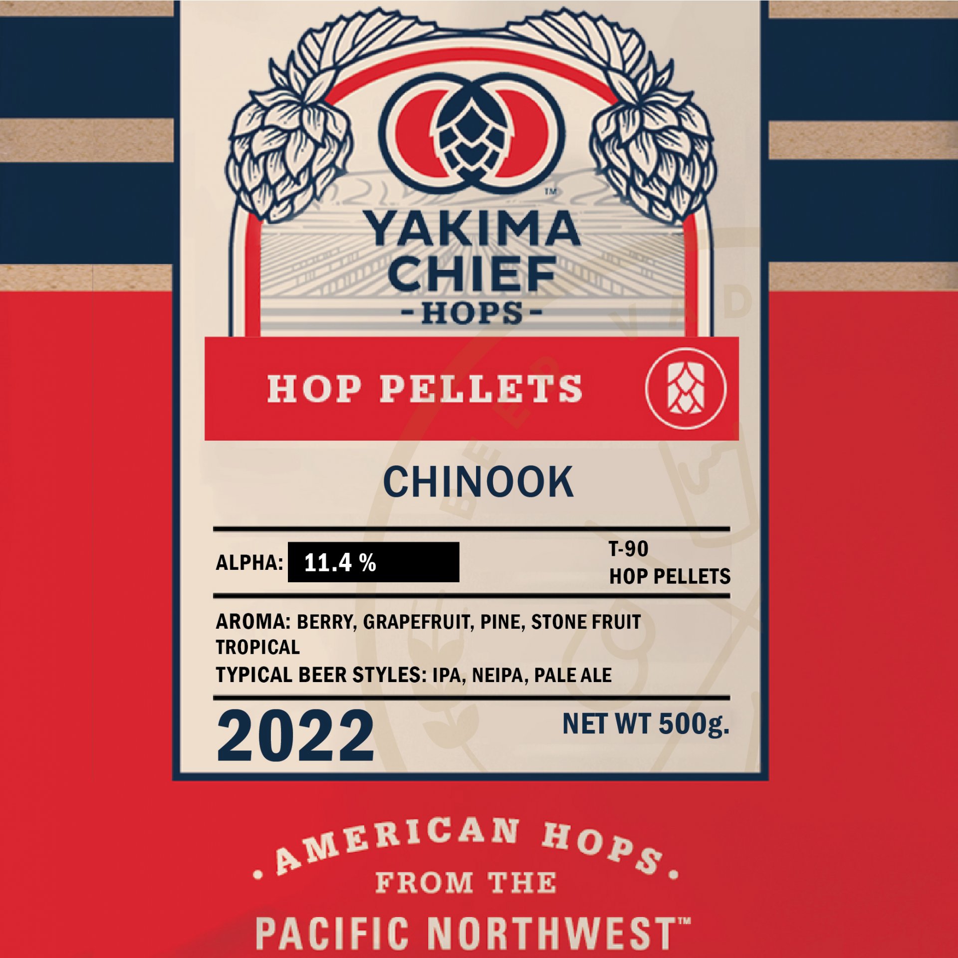 Yakima Chief Chinook Hops (500g)