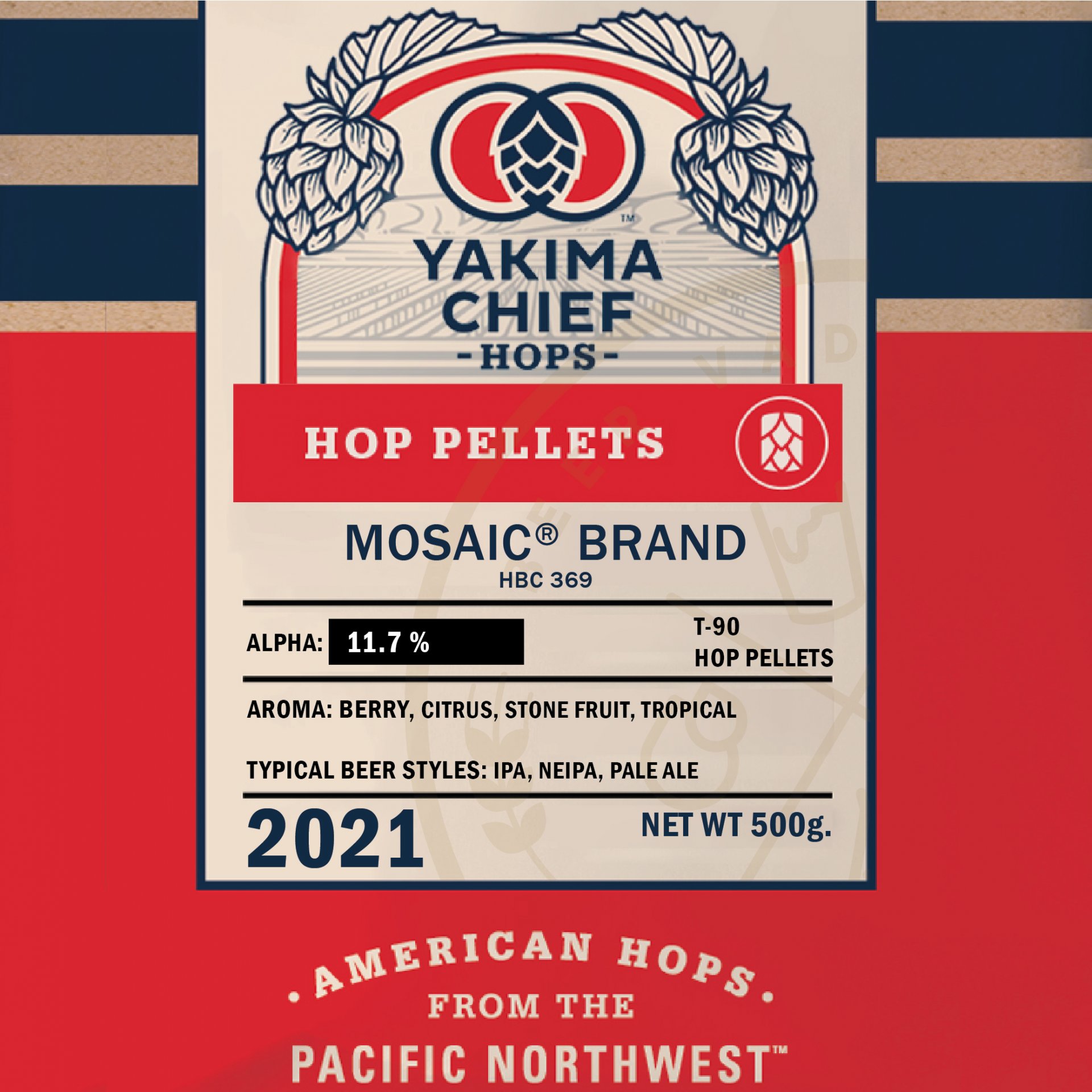 Yakima Chief Mosaic Hops (500g)