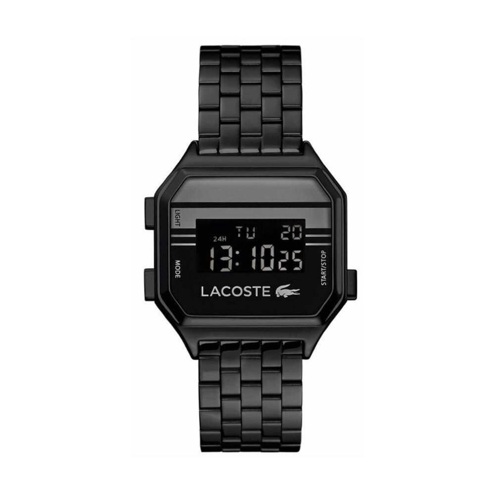 Lacoste Berlin นาฬิกาข้อมือสำหรับผู้ชายและผู้หญิง สีดำ สีดำ