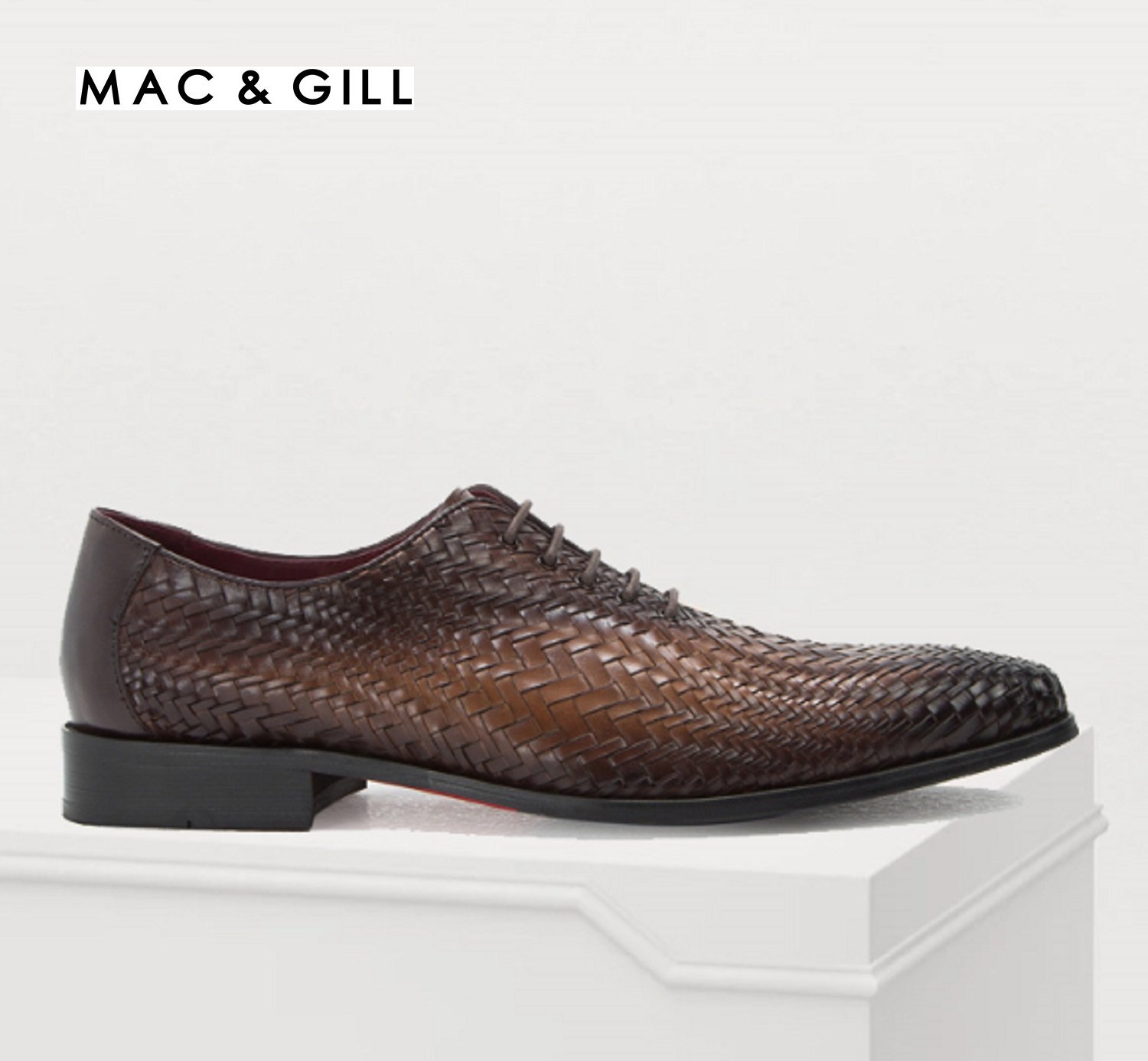 MAHLER WOVEN LEATHER LACE UP SHOES